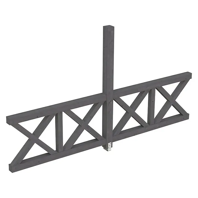 Skan Holz Seitenwand Andreaskreuz - Passend für: Skan Holz Leimholz-Terrassenüberdachungen, Tiefe 400/389 cm, freistehend, Schiefergrau - Diagonale Ansicht
