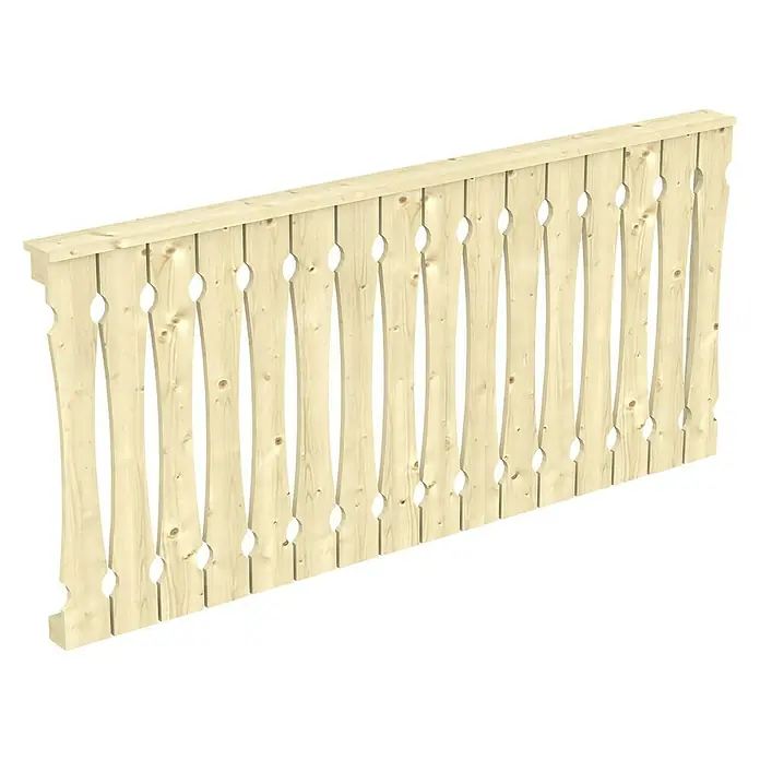 Skan Holz Brüstungsgeländer - Passend für: Skan Holz Leimholz-Terrassenüberdachungen, Tiefe 250/239 cm, Natur - Diagonale Ansicht