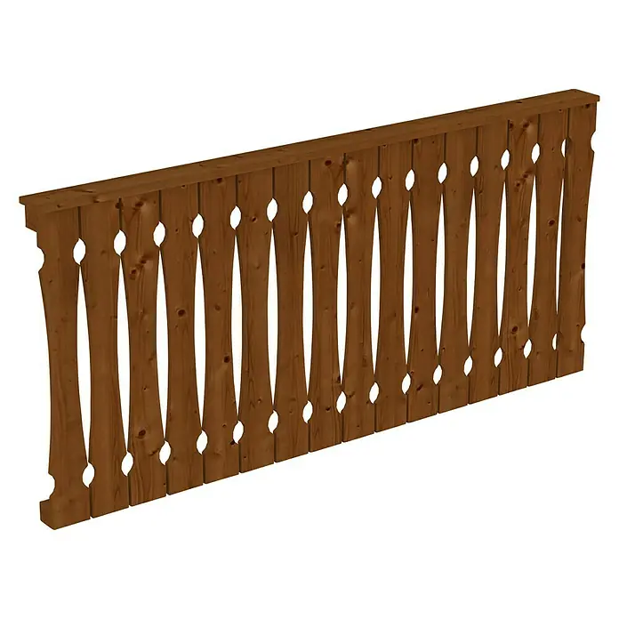 Skan Holz Brüstungsgeländer - Passend für: Skan Holz Leimholz-Terrassenüberdachungen, Tiefe 250/239 cm, Nussbaum - Diagonale Ansicht