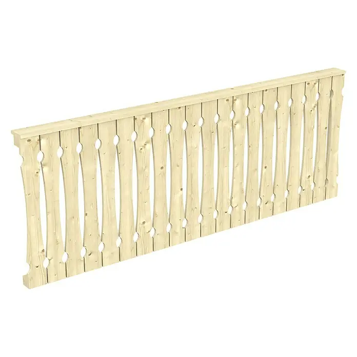 Skan Holz Brüstungsgeländer - Passend für: Skan Holz Leimholz-Terrassenüberdachungen, Tiefe 300/289 cm, Natur - Diagonale Ansicht