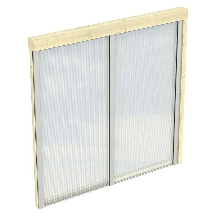 Skan Holz Seitenwand - Passend für: Skan Holz Leimholz-Terrassenüberdachungen, Tiefe 250/239 cm, Natur - Diagonale Ansicht