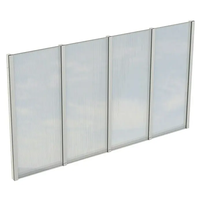 Skan Holz Seitenwand - Passend für: Skan Holz Leimholz-Terrassenüberdachungen, Tiefe 400/389 cm, freistehend, Weiß - Diagonale Ansicht