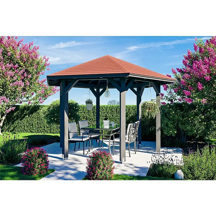 Skan Holz Pavillon Nancy 2 - L x B: 364 x 420 cm - Anwendungsbeispiel