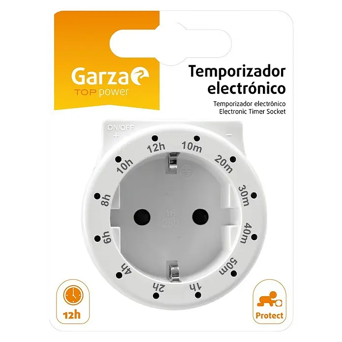Garza Temporizador 12 horas - Blanco, Cuenta atrás - Vista frontal