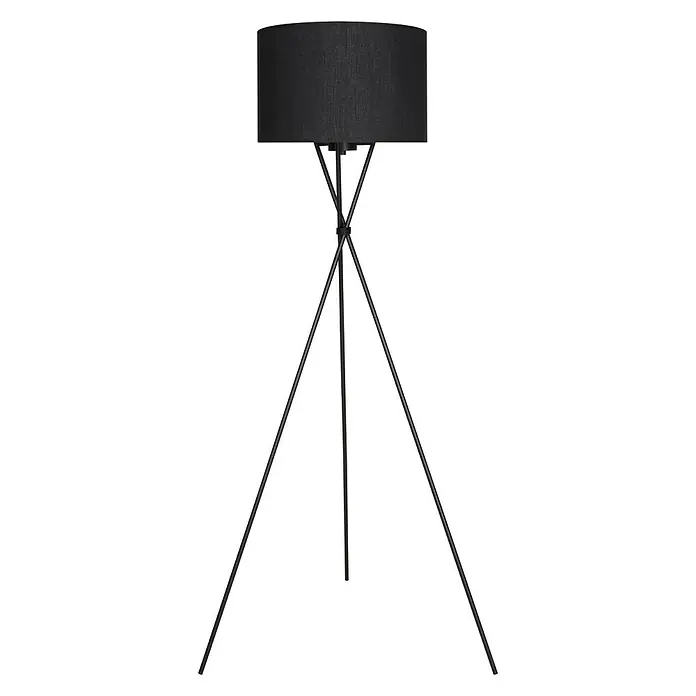 Brilo Lámpara de pie Trípode - 60 W, Altura: 1.480 mm, Negro, E27 - Vista frontal