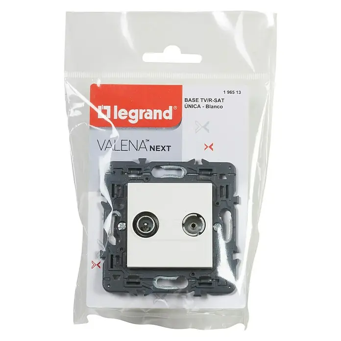 Legrand Valena Next Toma TV/SAT Única - Blanco, 2 conexiones, Metal, Montaje en la pared - Vista descendente