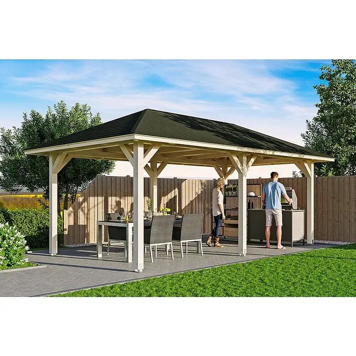 Skan Holz Pavillon Orleans 1 - L x B: 656 x 374 cm, Holz, Natur - Stimmungsaufnahme