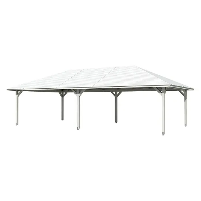 Skan Holz Pavillon Orleans 4 - L x B: 1.046 x 569 cm, Weiß - Diagonale Ansicht