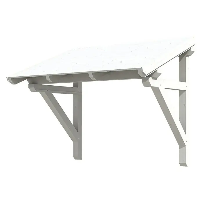 Skan Holz Vordach Paderborn 1 - B x H: 242 x 208 cm, Weiß - Diagonale Ansicht