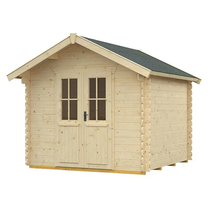 Skan Holz Gartenhaus Palma 1 - B x T: 280 x 255 cm, Holz, 5 m², Wandstärke: 28 mm - Diagonale Ansicht