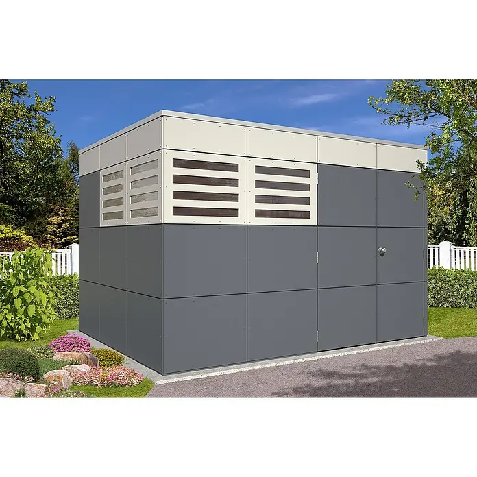 Skan Holz CrossCube Gartenhaus Perth 4 - B x T: 337 x 253 cm, Holz, 8,53 m², Wandstärke: 10 mm - Stimmungsaufnahme