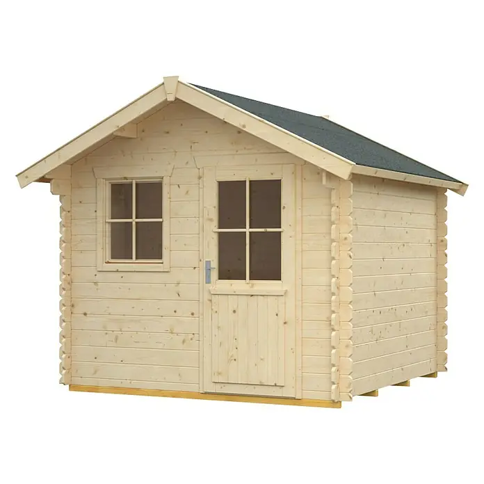 Skan Holz Gartenhaus Porto 2 - B x T: 280 x 305 cm, Holz, 6,25 m², Wandstärke: 28 mm - Diagonale Ansicht
