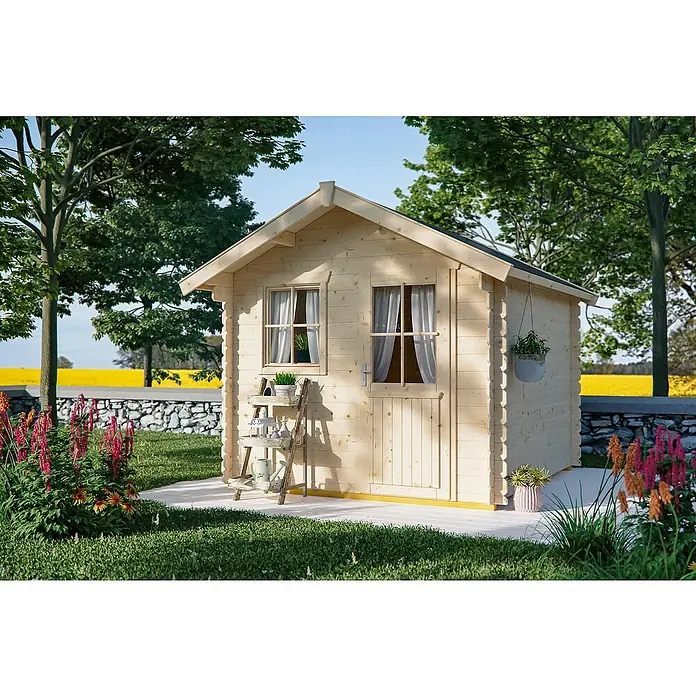 Skan Holz Gartenhaus Porto 2 - B x T: 280 x 305 cm, Holz, 6,25 m², Wandstärke: 28 mm - Stimmungsaufnahme