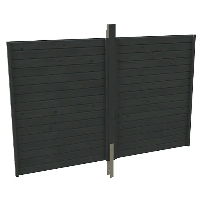 Skan Holz Rückwand - L x H: 291 x 200 cm, Schiefergrau, Passend für: Skan Holz Carports - Vorderansicht