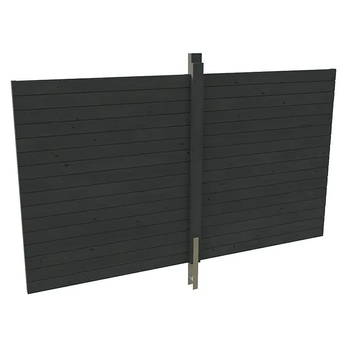 Skan Holz Rückwand - L x H: 355 x 200 cm, Schiefergrau, Passend für: Skan Holz Carports - Vorderansicht