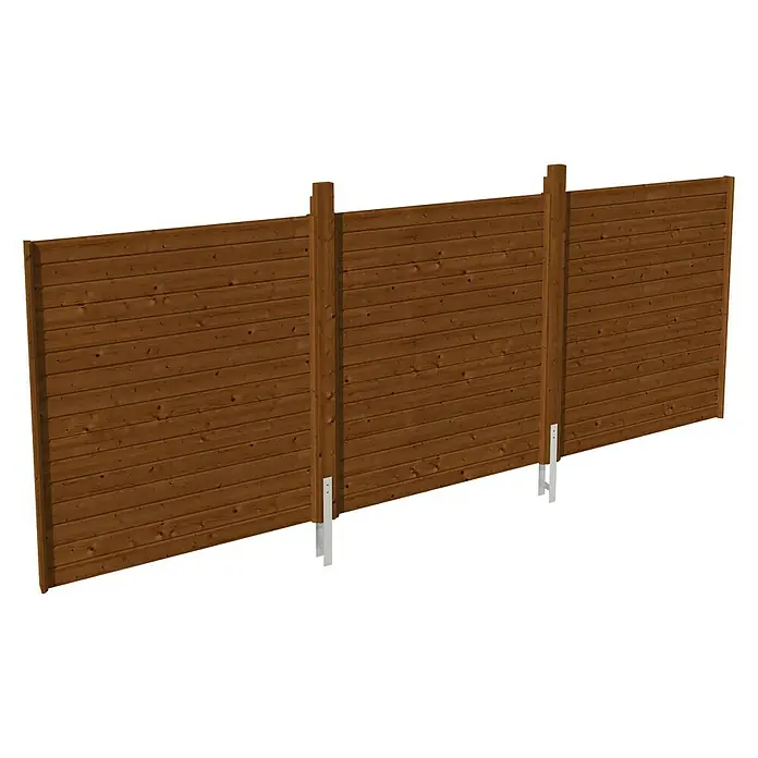 Skan Holz Rückwand - L x H: 550 x 200 cm, Nussbaum, Passend für: Skan Holz Carports - Vorderansicht