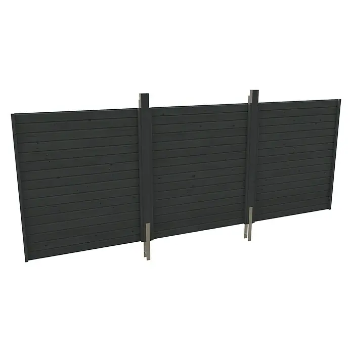 Skan Holz Rückwand - L x H: 550 x 200 cm, Schiefergrau, Passend für: Skan Holz Carports - Vorderansicht