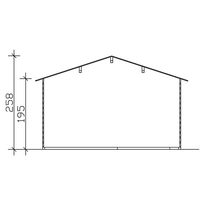 Skan Holz Gartenhaus Alicante - B x T: 420 x 553 cm, Holz, 19,5 m², Wandstärke: 28 mm - Skizze