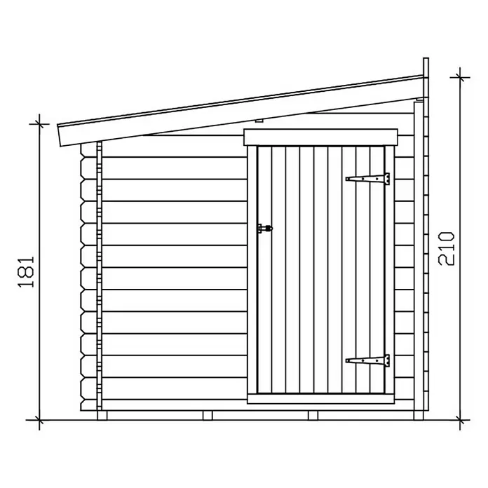 Skan Holz Anbauschuppen - 200 x 200 cm, Passend für: Skan Holz Gartenhäuser Wandstärke 45/70 ,, - Skizze