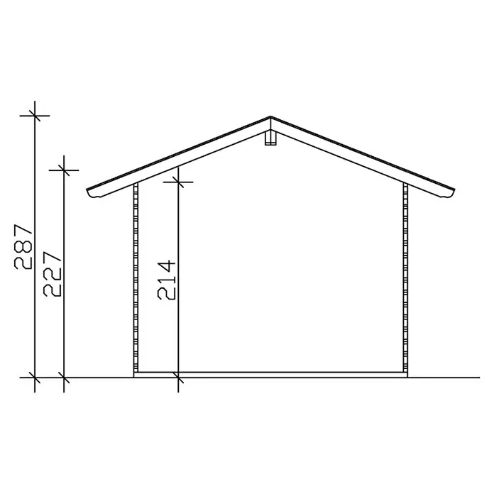Skan Holz Gartenhaus Arosa 1 - B x T: 400 x 380 cm, Holz, 7,5 m², Wandstärke: 45 mm - Skizze