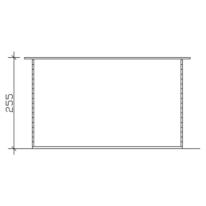 Skan Holz Gartenhaus Basel 2 - B x T: 460 x 440 cm, Holz, 15,96 m², Wandstärke: 45 mm - Skizze