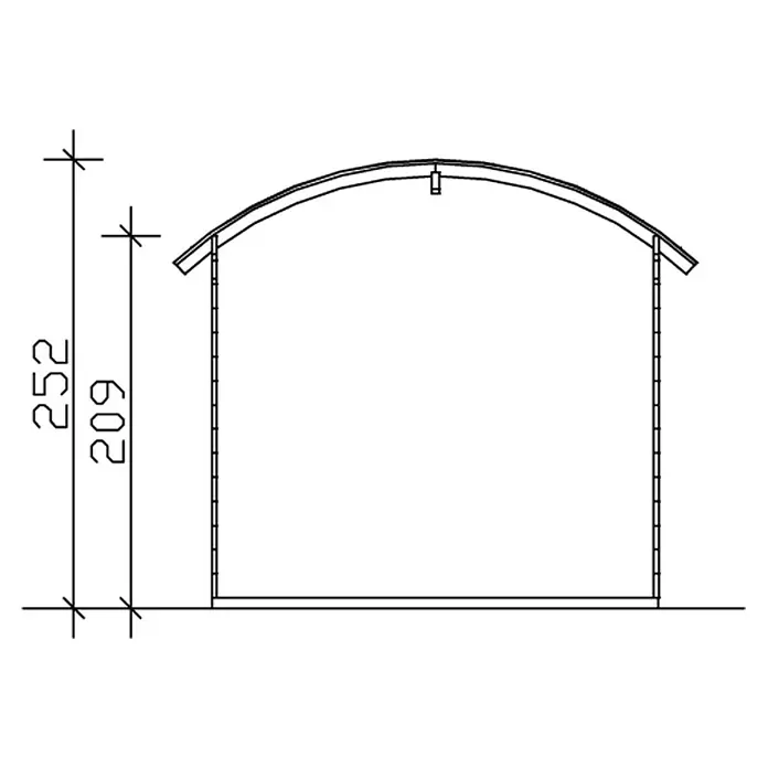 Skan Holz Gartenhaus Delft - B x T: 290 x 310 cm, Holz, 6,25 m², Wandstärke: 28 mm, Schwedenrot - Skizze