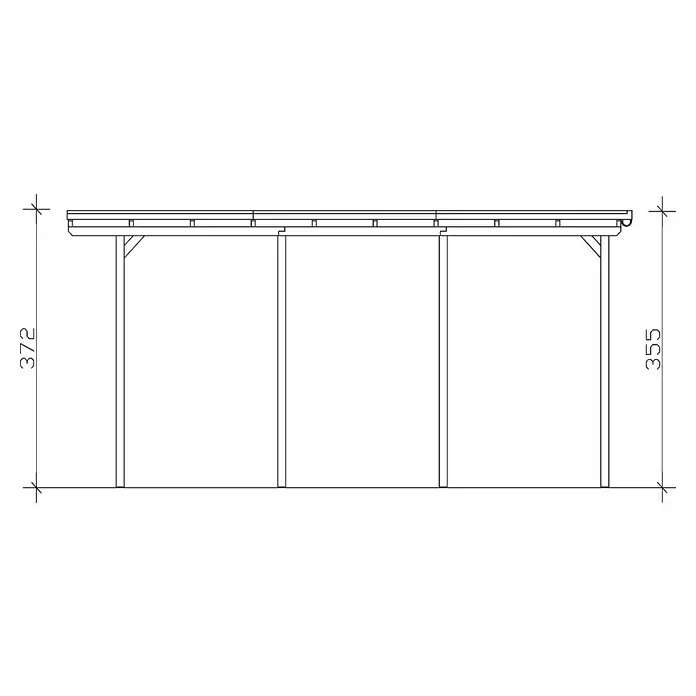 Skan Holz Carport Emsland - B x T: 404 x 846 cm, Nussbaum - Skizze