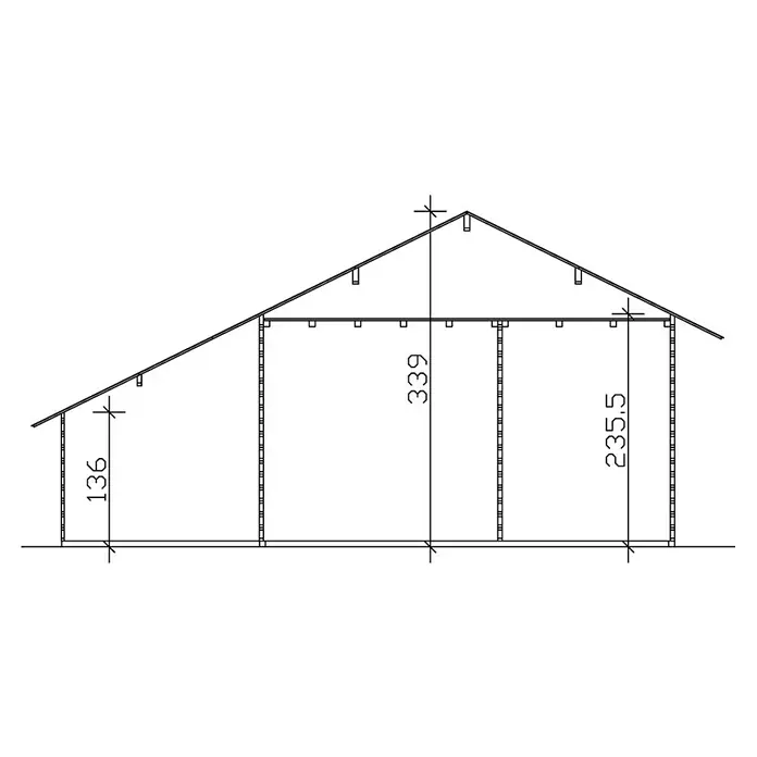 Skan Holz Gartenhaus Esbjerg 3 - B x T: 720 x 660 cm, Holz, 26,92 m² - Skizze