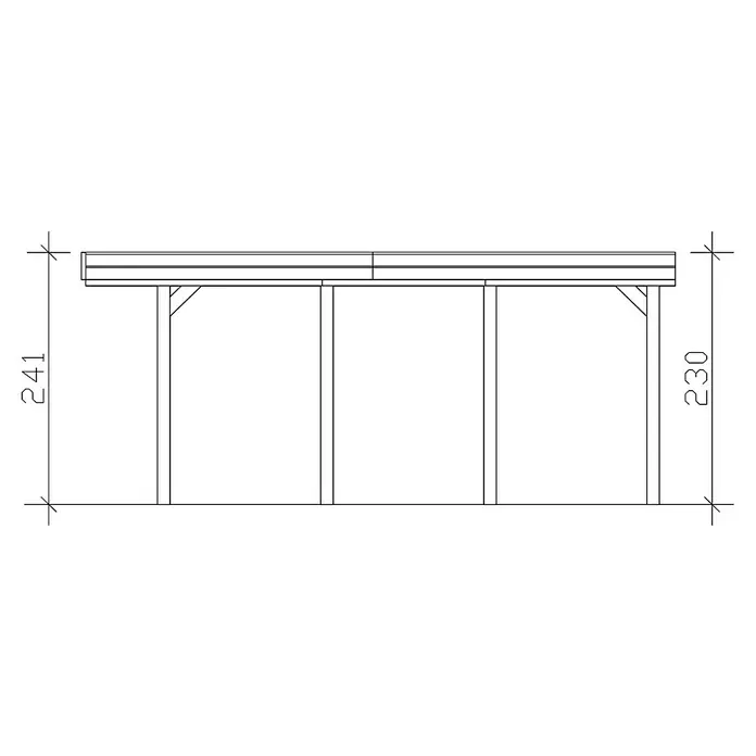 Skan Holz Carport Friesland - Einfahrtshöhe: 221 cm, Grün, Dachschalung mit EPDM-Folie - Skizze