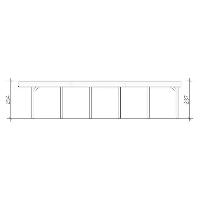 Skan Holz Doppelcarport Friesland - B x T: 557 x 860 cm, Einfahrtshöhe: 221 cm, Schiefergrau, Material Dach: EPDM-Folie - Skizze