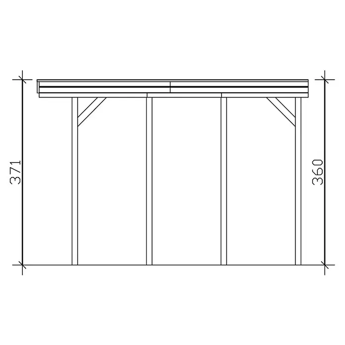 Skan Holz Carport Friesland - B x T: 397 x 555 cm, Einfahrtshöhe: 351 cm, Nussbaum, Geeignet für: Caravans - Skizze