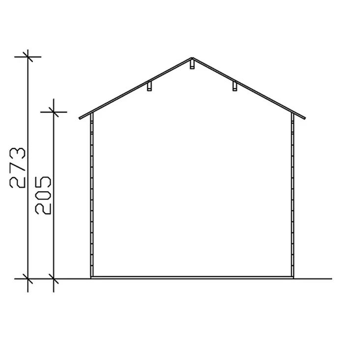 Skan Holz Gartenhaus Hengelo - B x T: 280 x 355 cm, Holz, 7,5 m², Wandstärke: 28 mm, Schwedenrot - Skizze