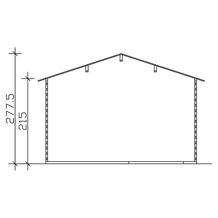 Skan Holz Gartenhaus Holmestrand - B x T: 420 x 650 cm, Holz, 23,18 m², Wandstärke: 45 mm - Skizze