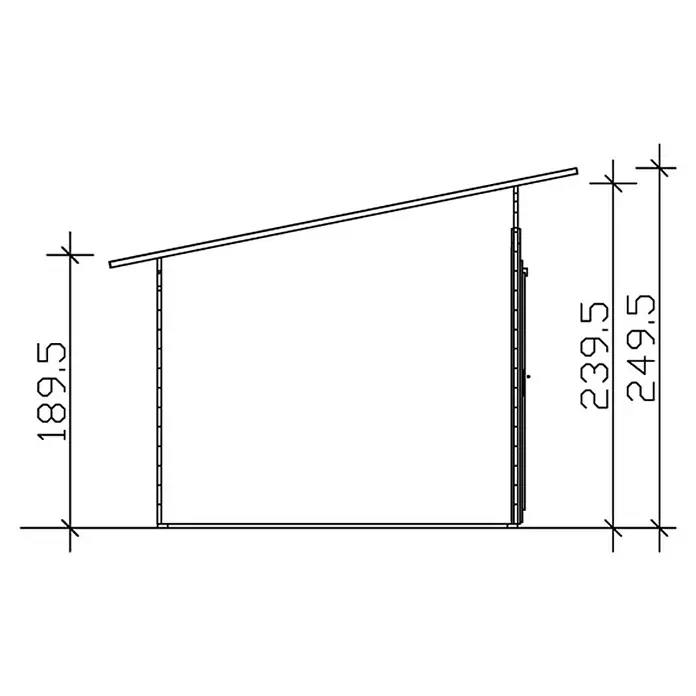 Skan Holz Holzunterstand Knut - 250 x 430 x 249,5 cm, Natur - Skizze