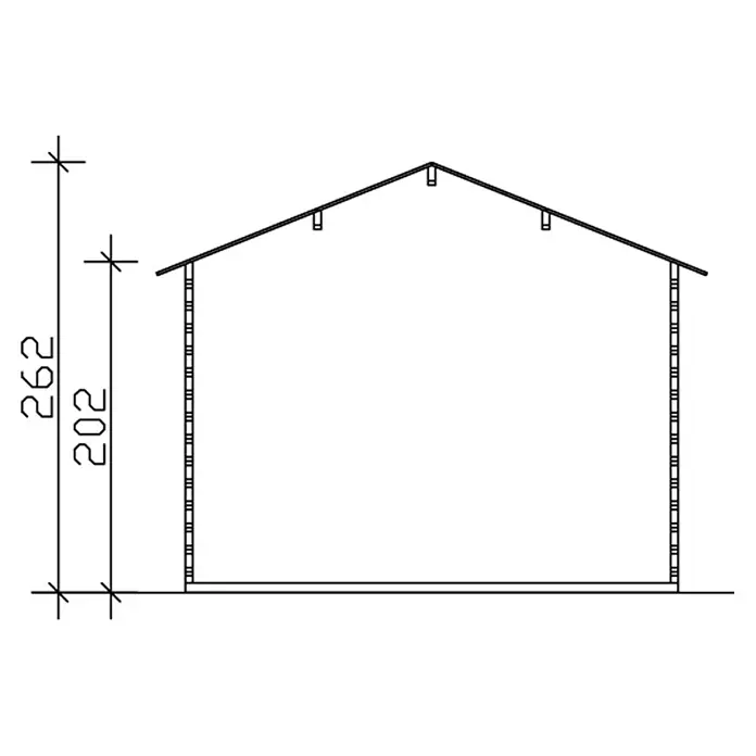 Skan Holz Gartenhaus Narvik 2 - B x T: 340 x 400 cm, Holz, 9 m², Wandstärke: 45 mm - Skizze