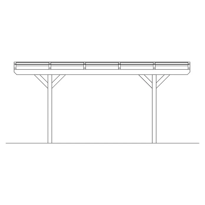 Skan Holz Carport Odenwald - L x B: 541 x 428 cm, Einfahrtshöhe: 220 cm, Eiche Hell - Skizze