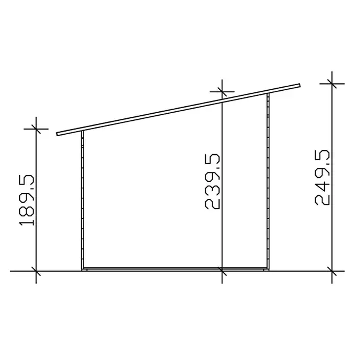 Skan Holz Holzunterstand Ole - 250 x 300 x 249,5 cm, Natur - Skizze