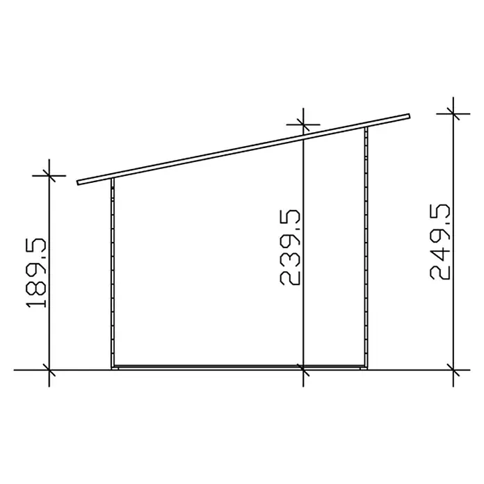 Skan Holz Gartenhaus Ostende - B x T: 390 x 310 cm, Holz, 8,75 m², Wandstärke: 28 mm, Natur - Skizze
