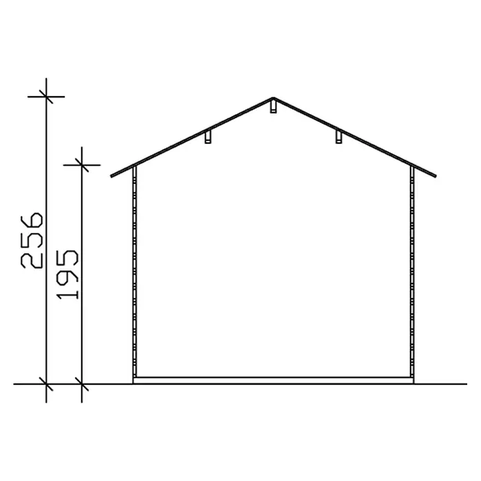 Skan Holz Gartenhaus Porto 2 - B x T: 280 x 305 cm, Holz, 6,25 m², Wandstärke: 28 mm - Skizze