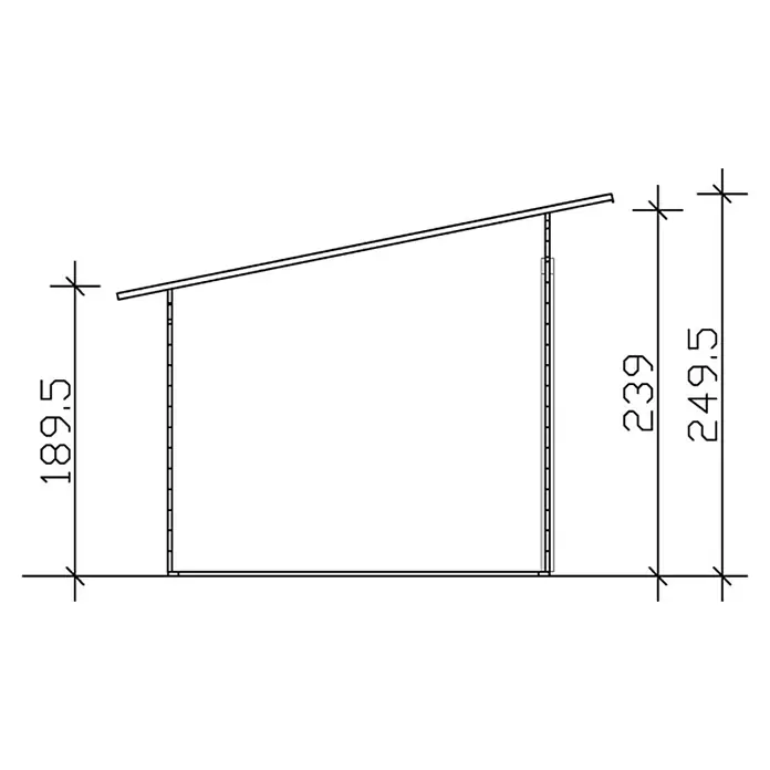 Skan Holz Gartenhaus Texel - B x T: 590 x 310 cm, Holz, 13,75 m², Wandstärke: 28 mm, Natur - Skizze