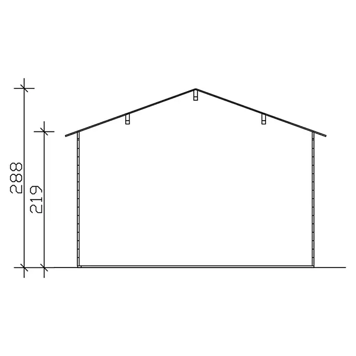 Skan Holz Gartenhaus Tilburg - B x T: 653 x 420 cm, Holz, 23,29 m², Wandstärke: 28 mm, Natur - Skizze