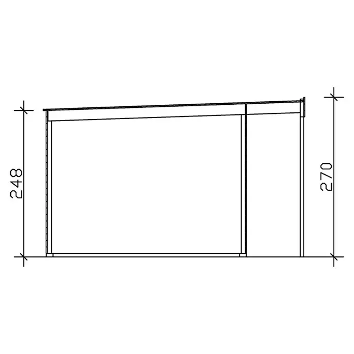 Skan Holz Gartenhaus Tokio 2 - B x T: 340 x 440 cm, Holz, 11,56 m², Schiefergrau, Doppelschalig - Skizze