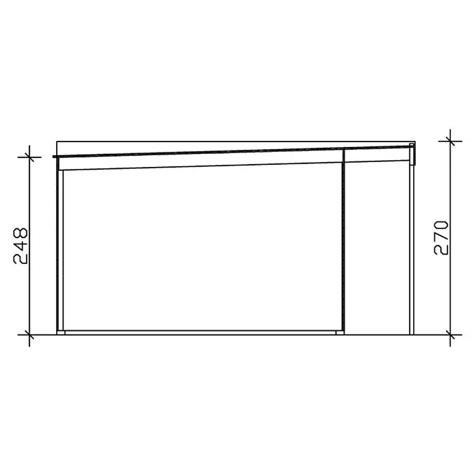 Skan Holz Gartenhaus Tokio 4 - B x T: 402 x 502 cm, Holz, 16,16 m², Doppelschalig, Natur - Skizze