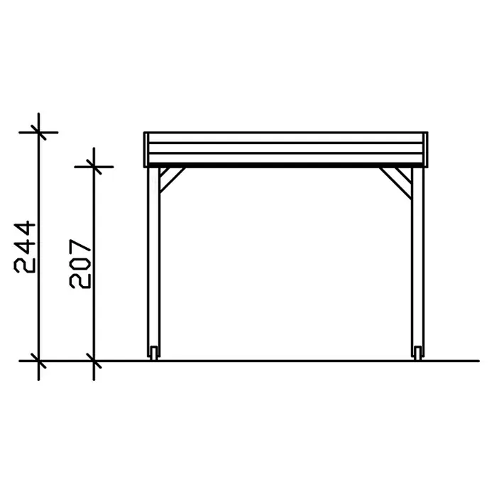 Skan Holz Pavillon Toulouse - B x T: 484 x 484 cm, Holz, Weiß - Skizze