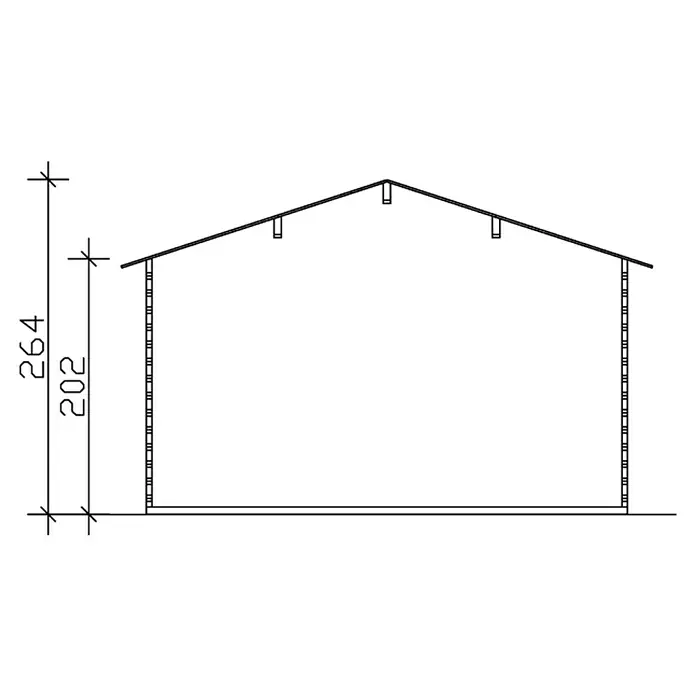 Skan Holz Gartenhaus Trondheim 1 - B x T: 420 x 400 cm, Holz, 11,4 m², Wandstärke: 45 mm - Skizze