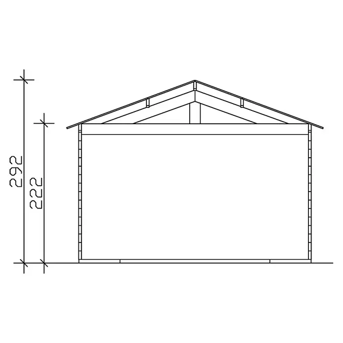 Skan Holz Garage Varberg 1 - B x T: 370 x 525 cm, Einfahrtshöhe: 198 cm, Schiefergrau - Skizze