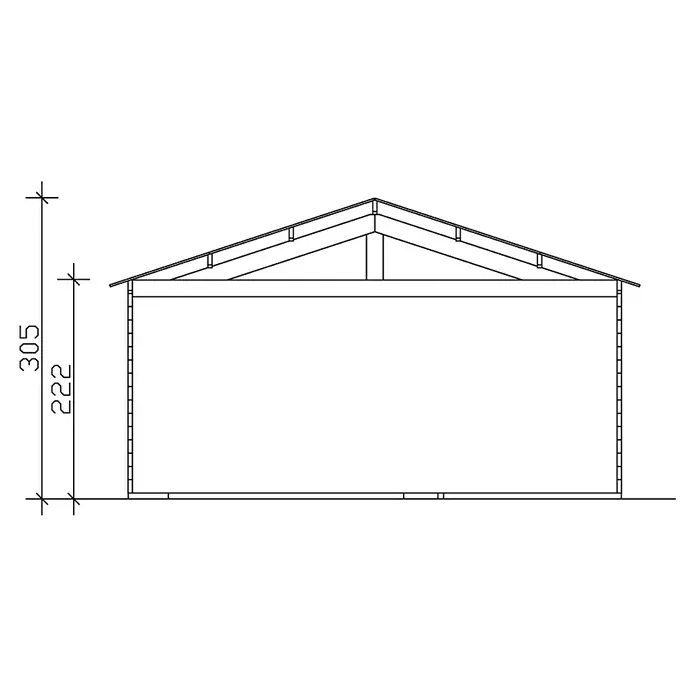 Skan Holz Garage Varberg 2 - B x T: 500 x 525 cm, Schwedenrot - Skizze