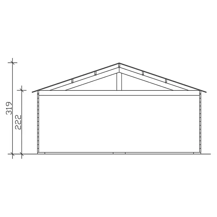 Skan Holz Garage Varberg 3 - B x T: 570 x 525 cm, Einfahrtshöhe: 198 cm, Schiefergrau - Skizze