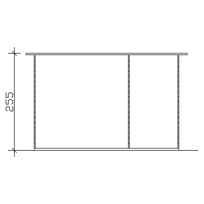 Skan Holz Gartenhaus Venlo 3 - B x T: 420 x 290 cm, Holz, 9,5 m², Wandstärke: 28 mm, Natur - Skizze