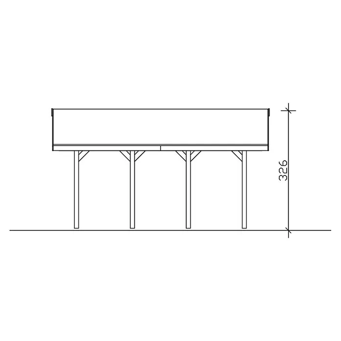 Skan Holz Carport Wallgau - L x B: 600 x 430 cm, Einfahrtshöhe: 215 cm, Schiefergrau - Skizze